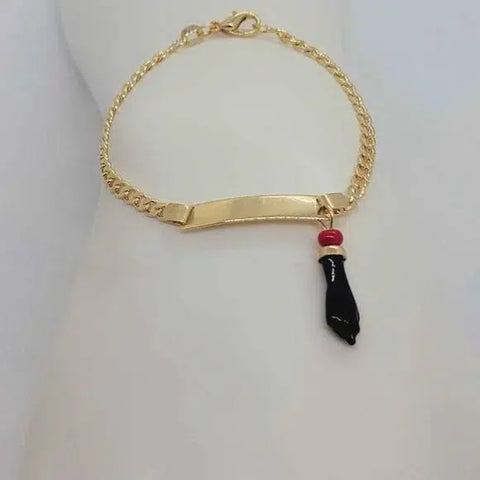 Brand New Brazilian 18k Gold Filled Azabache Bracelet