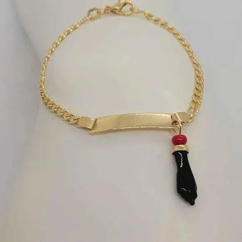 Brand New Brazilian 18k Gold Filled Azabache Bracelet