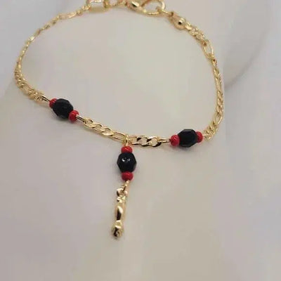 Brand New Brazilian 18k Gold Filled Azabache Bracelet