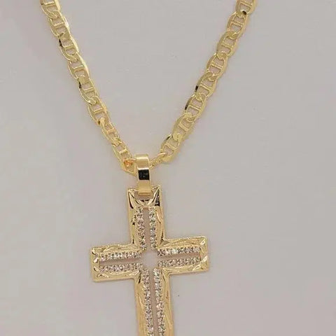 Brand New Brazilian 18k Gold Filled Cross Necklace