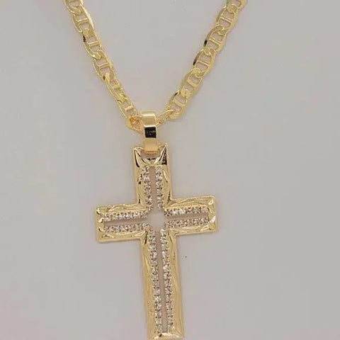 Brand New Brazilian 18k Gold Filled Cross Necklace