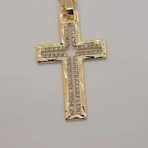 Brand New Brazilian 18k Gold Filled Cross Necklace