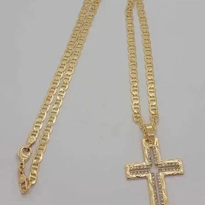 Brand New Brazilian 18k Gold Filled Cross Necklace