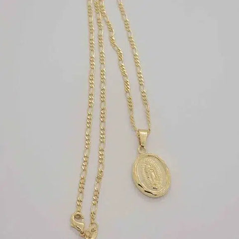Brand New Brazilian 18k Gold Filled Virgen De  Guadalupe Necklace