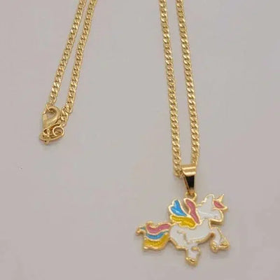 Brand New Brazilian 18k Gold Filled Unicorn Necklace