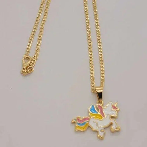 Brand New Brazilian 18k Gold Filled Unicorn Necklace