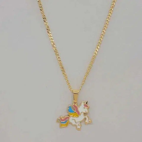 Brand New Brazilian 18k Gold Filled Unicorn Necklace