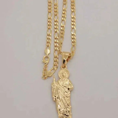 Brand New Brazilian 18k Gold Filled Saint Jude Necklace