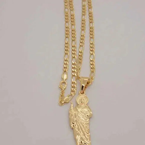 Brand New Brazilian 18k Gold Filled Saint Jude Necklace