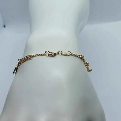 Brand New Brazilian 18k Gold Filled Virgen De Guadalupe w/ multi charms Bracelet