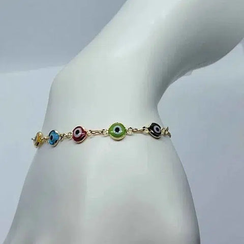 Brand New Brazilian 18k Gold filled Adjustable Evil Eye Bracelet