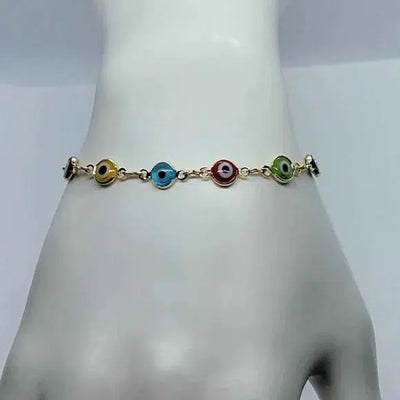 Brand New Brazilian 18k Gold filled Adjustable Evil Eye Bracelet