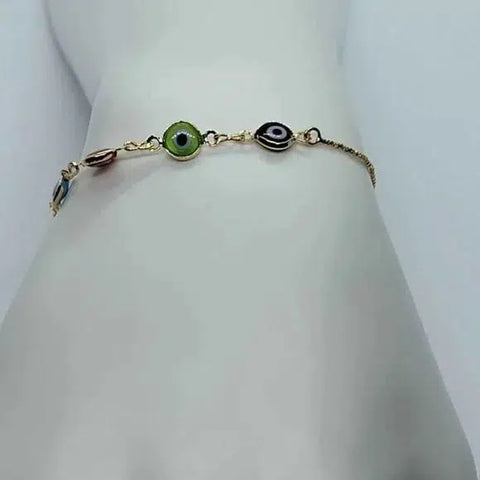 Brand New Brazilian 18k Gold filled Adjustable Evil Eye Bracelet