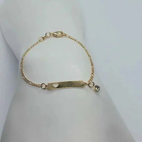 Brand New Brazilian 18k Gold filled heart with gem Bracelet