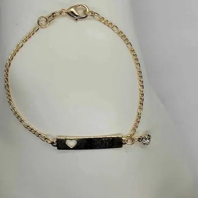 Brand New Brazilian 18k Gold filled heart with gem Bracelet