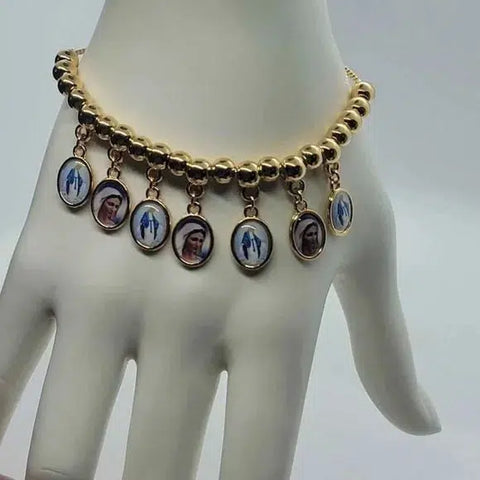 Brand New Brazilian 18k Gold Filled Virgen Mary Bracelet