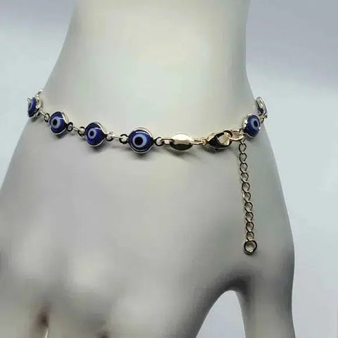 Brand New Brazilian 18k Gold Filled Blue Evil Eye Bracelet