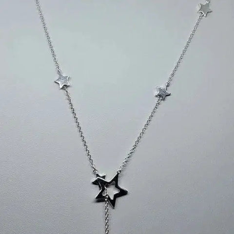 Brand New Sterling Silver 925 Multi Star Necklace