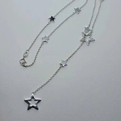 Brand New Sterling Silver 925 Multi Star Necklace