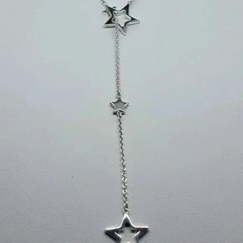 Brand New Sterling Silver 925 Multi Star Necklace