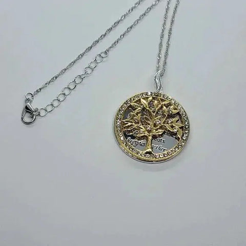 Brand New 18k Gold Plated Sterling Silver Tree Of Life Necklace