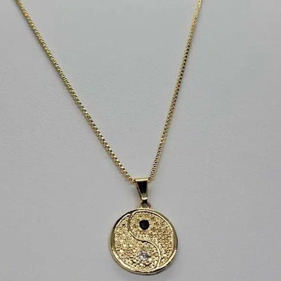 Brand New Brazilian 18k Gold Filled yin and yang necklace