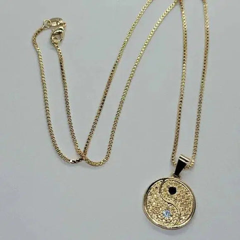 Brand New Brazilian 18k Gold Filled yin and yang necklace