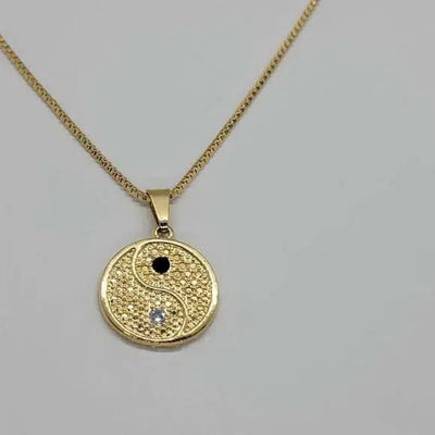 Brand New Brazilian 18k Gold Filled yin and yang necklace