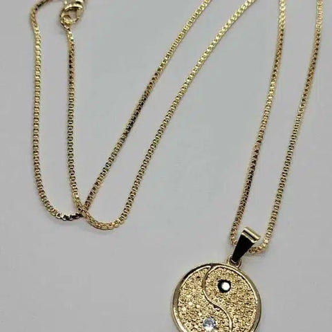 Brand New Brazilian 18k Gold Filled yin and yang necklace