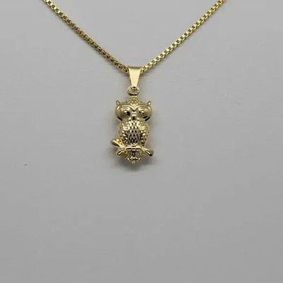 Brand New Brazilian 18k Gold Filled Owl Necklace