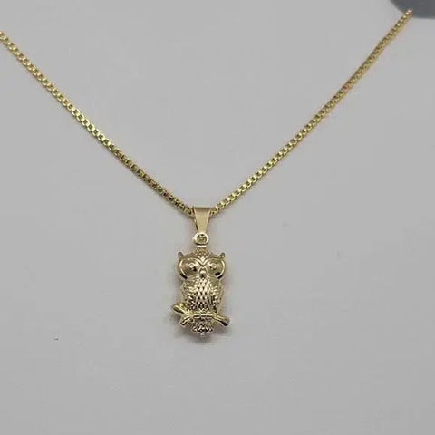 Brand New Brazilian 18k Gold Filled Owl Necklace