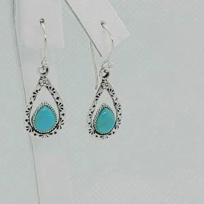 Brand New Sterling Silver 925 Blue opal Earrings