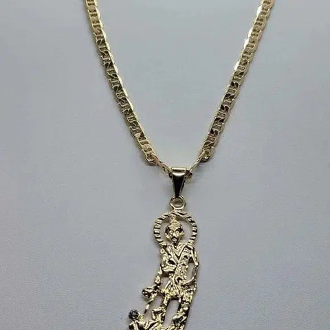 Last One Brand New Brazilian 18k Gold Filled San Lazaro Necklace