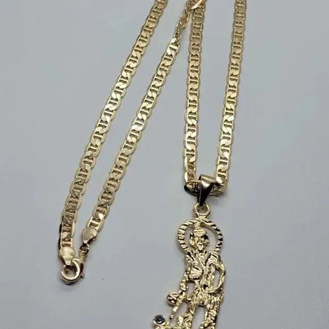 Last One Brand New Brazilian 18k Gold Filled San Lazaro Necklace