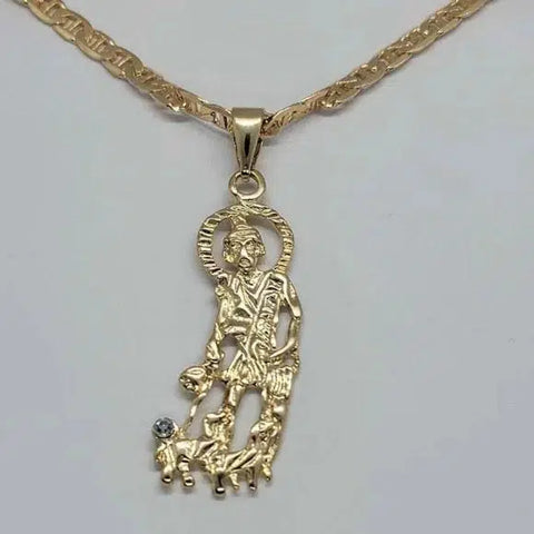 Last One Brand New Brazilian 18k Gold Filled San Lazaro Necklace