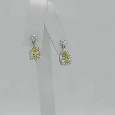 Brand New Sterling Silver 925 yellow gem earrings