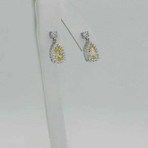 Brand New Sterling Silver 925 yellow gem earrings