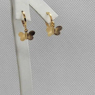 Brand New Brazilian 18k Gold Filled Butterfly Earrings