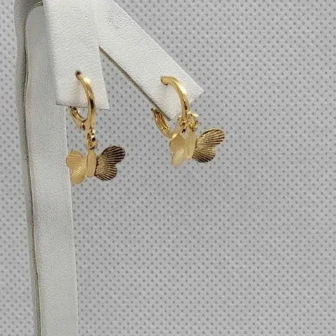 Brand New Brazilian 18k Gold Filled Butterfly Earrings