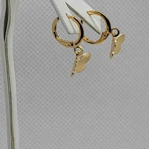 Brand New Brazilian 18k Gold Filled Butterfly Earrings