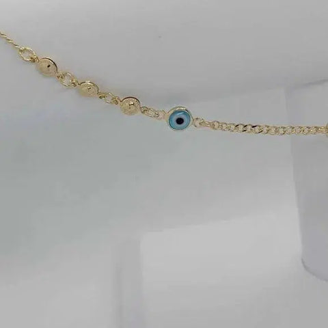 Brand New Brazilian 18k Gold Filled Hamsa & Evil Eye Anklet