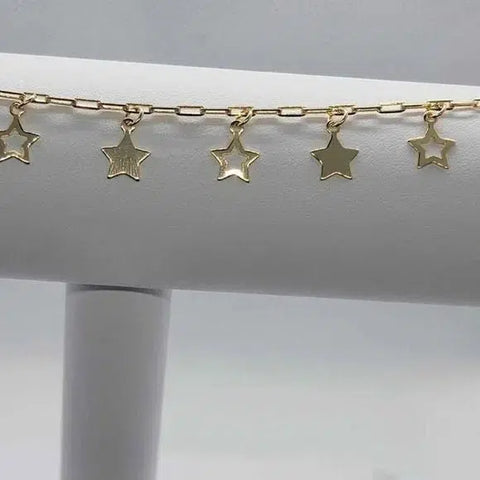 Brand New Brazilian 18k Gold Filled Stars Anklet