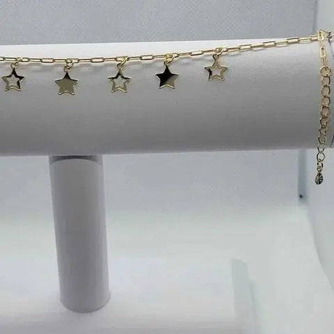 Brand New Brazilian 18k Gold Filled Stars Anklet