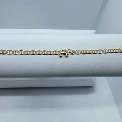 Brand New Brazilian 18k Gold Filled Three Elephant Anklet