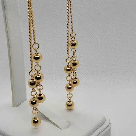 Brand New Brazilian 18k Gold Filled Dangle Round Design Earrings