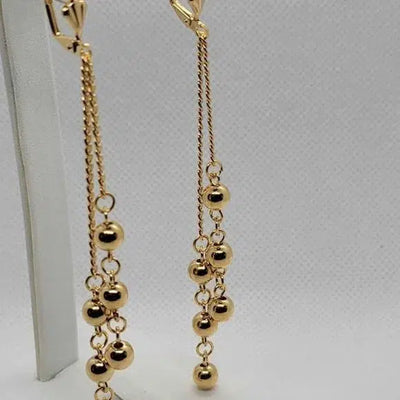 Brand New Brazilian 18k Gold Filled Dangle Round Design Earrings