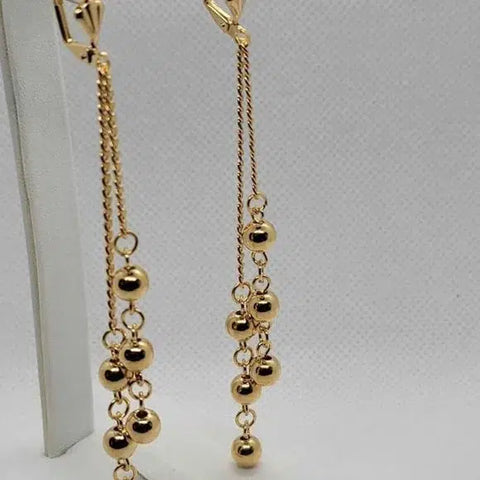 Brand New Brazilian 18k Gold Filled Dangle Round Design Earrings