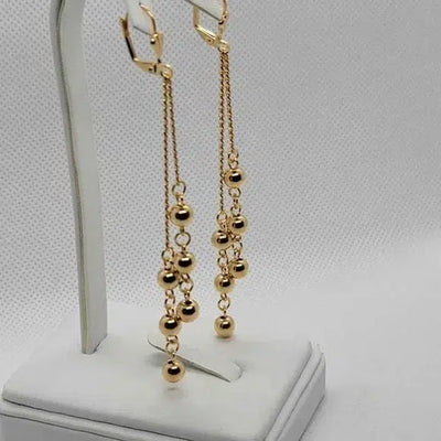 Brand New Brazilian 18k Gold Filled Dangle Round Design Earrings