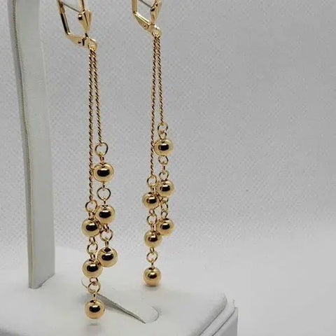 Brand New Brazilian 18k Gold Filled Dangle Round Design Earrings