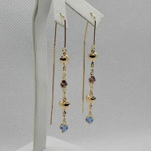 Brand New Brazilian 18k Gold Filled Dangle Heart Earrings